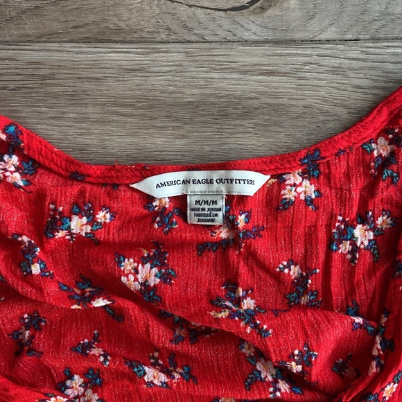American Eagle | Red Floral Print 2-Piece - Picture 3 of 7